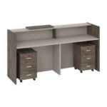 Modern Reception Desk Oak Khaki Finish | Dubai & UAE - Image 4