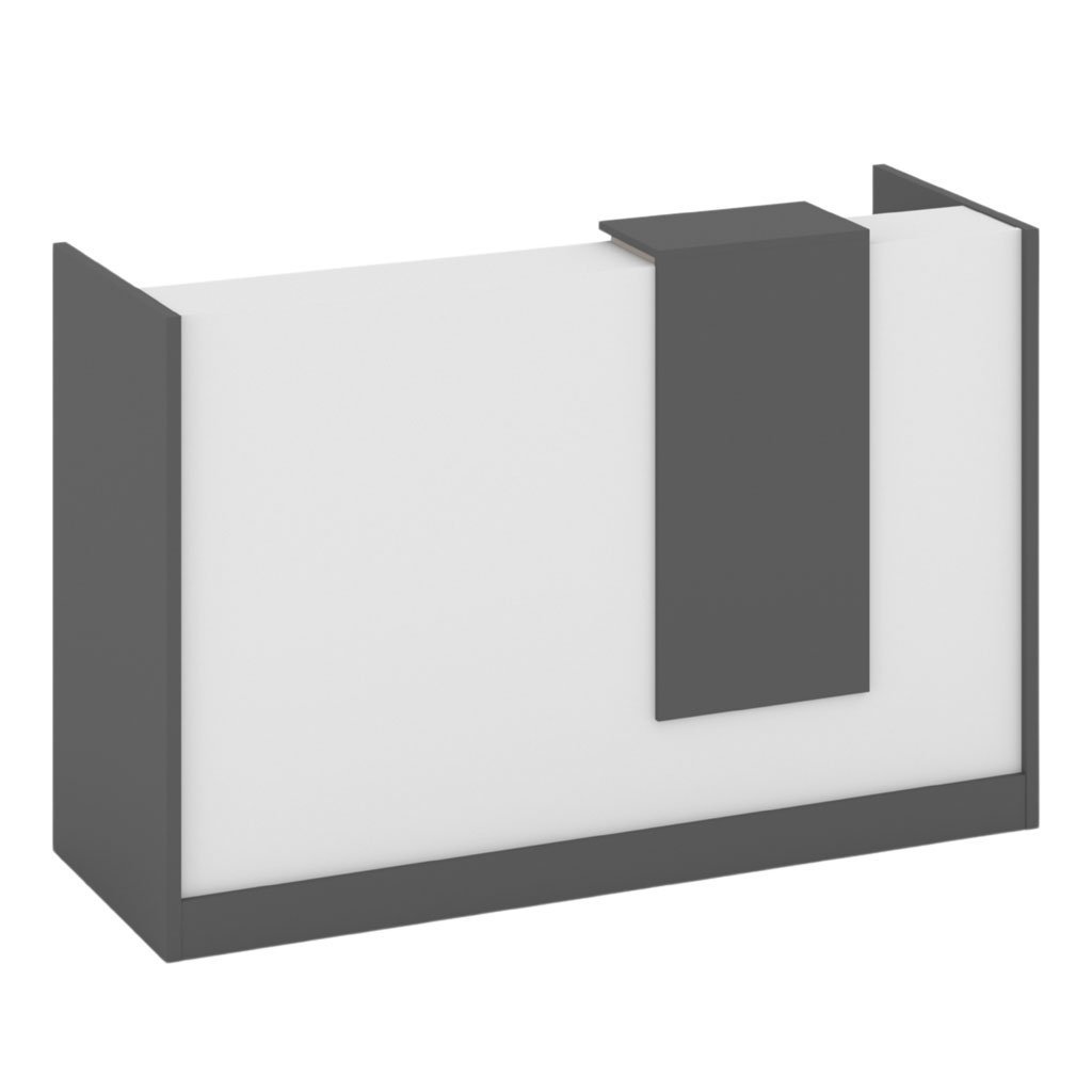 139-reception-desk-120-cm-white-color-front2.jpg Modern Reception Desk White Grey Finish | Dubai & UAE - Image 1