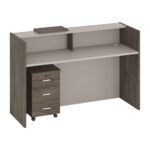 Modern Reception Desk Oak Khaki Finish | Dubai & UAE - Image 2