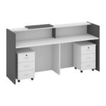 Modern Reception Desk White Grey Finish | Dubai & UAE - Image 4