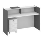 Modern Reception Desk White Grey Finish | Dubai & UAE - Image 2
