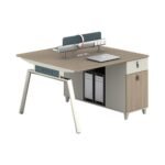 Modern 2-Person Office Workstation Desk With Storage & Power Outlets | Dubai & UAE