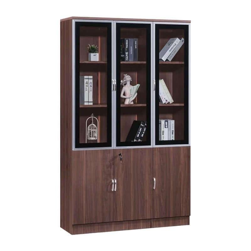 3-door-cabinet-brown-color.jpg Front 3 Door Office Cabinet Brown | Dubai & UAE - Image 1