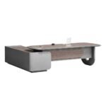 Aurelius Modern Executive Office Desk Walnut Grey | Dubai & UAE