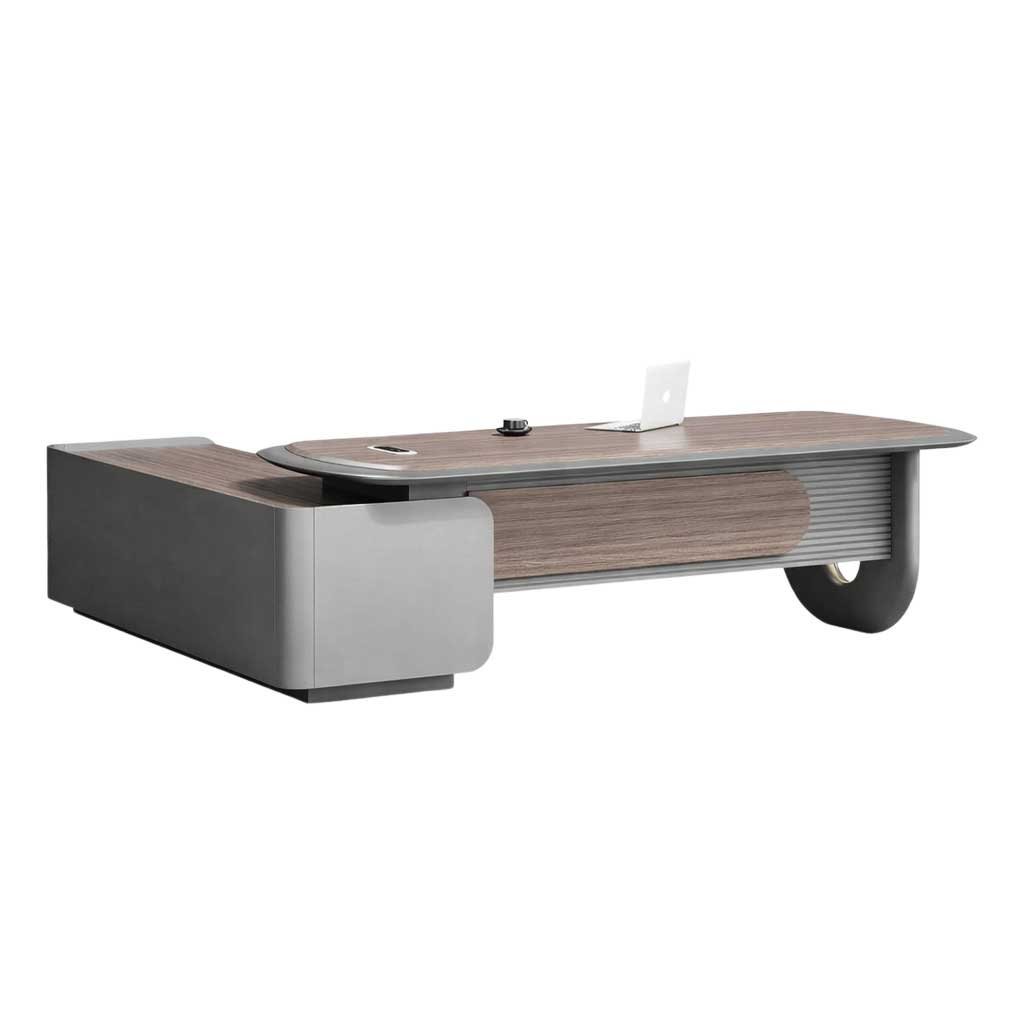 B201-16-B201-18-B201-24-Executive-Office-Desk-Front.jpg Aurelius Modern Executive Office Desk Walnut Grey | Dubai & UAE - Image 1