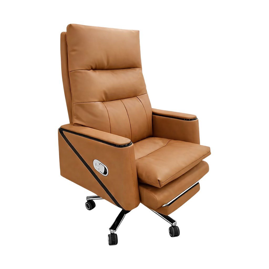 High-back-Recline-chair-Model-3020-Brown.jpg High-Back Ergonomic Recliner Office Chair With Footrest | Dubai & UAE - Image 1