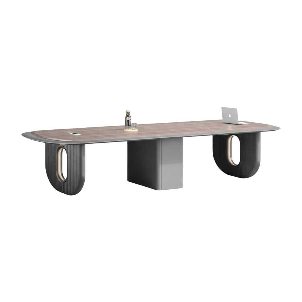 Modern-Meeting-Table-1.jpg Luxury Executive Curved Meeting Table Dark Walnut Finish | Dubai & UAE - Image 1