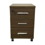 3 Drawers With Lock Wood Mobile Under Desk Pedestal Side | Dubai & UAE