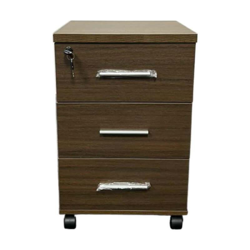 low-back-cabinet-coffee-800by800.jpg 3 Drawers With Lock Wood Mobile Under Desk Pedestal Side | Dubai & UAE - Image 1
