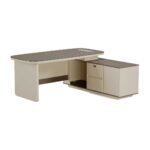 EliteWave Rounded Executive Office Desk Beige & Khaki Finish | Dubai & UAE - Image 2